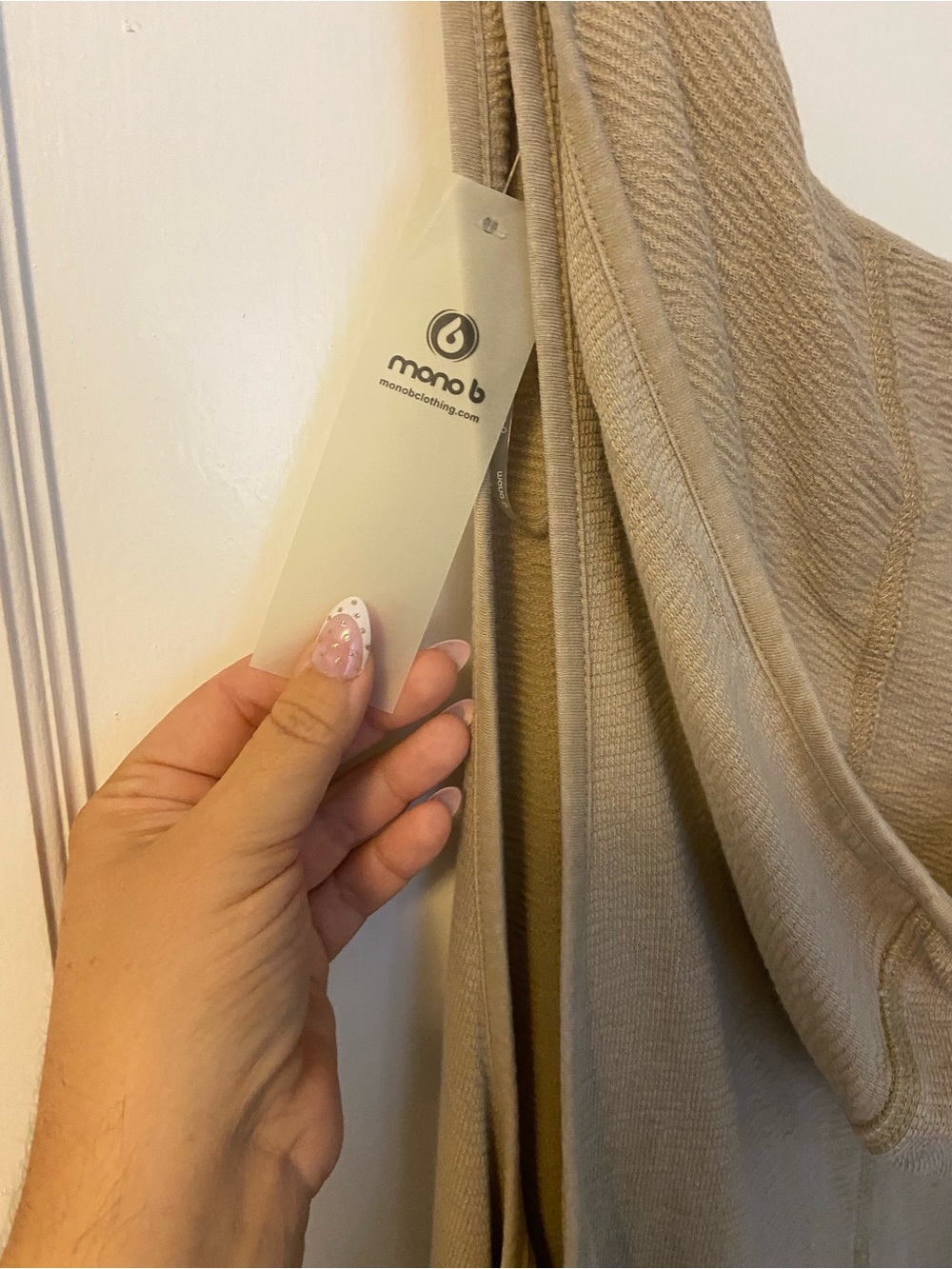 Lauriebelles Boutique Mono B Khaki Tank Romper with Front Pockets - Picture 3 of 3